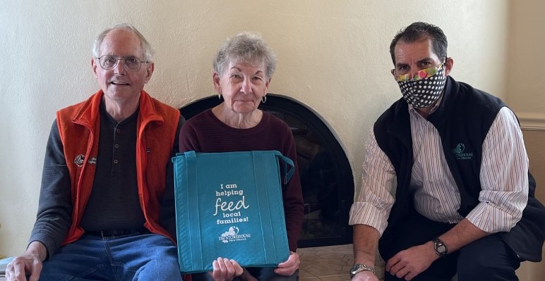 The McCulloughs were gifted with a FACE the Hunger insulated grocery tote for their participation in the campaign and their ongoing gifts to the Storehouse